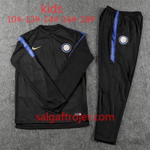 Inter Milan Børn Sweatshirt Dragt Sort 2018-2019 Inter Milan Børn Sweatshirt Dragt Sort 2018-2019